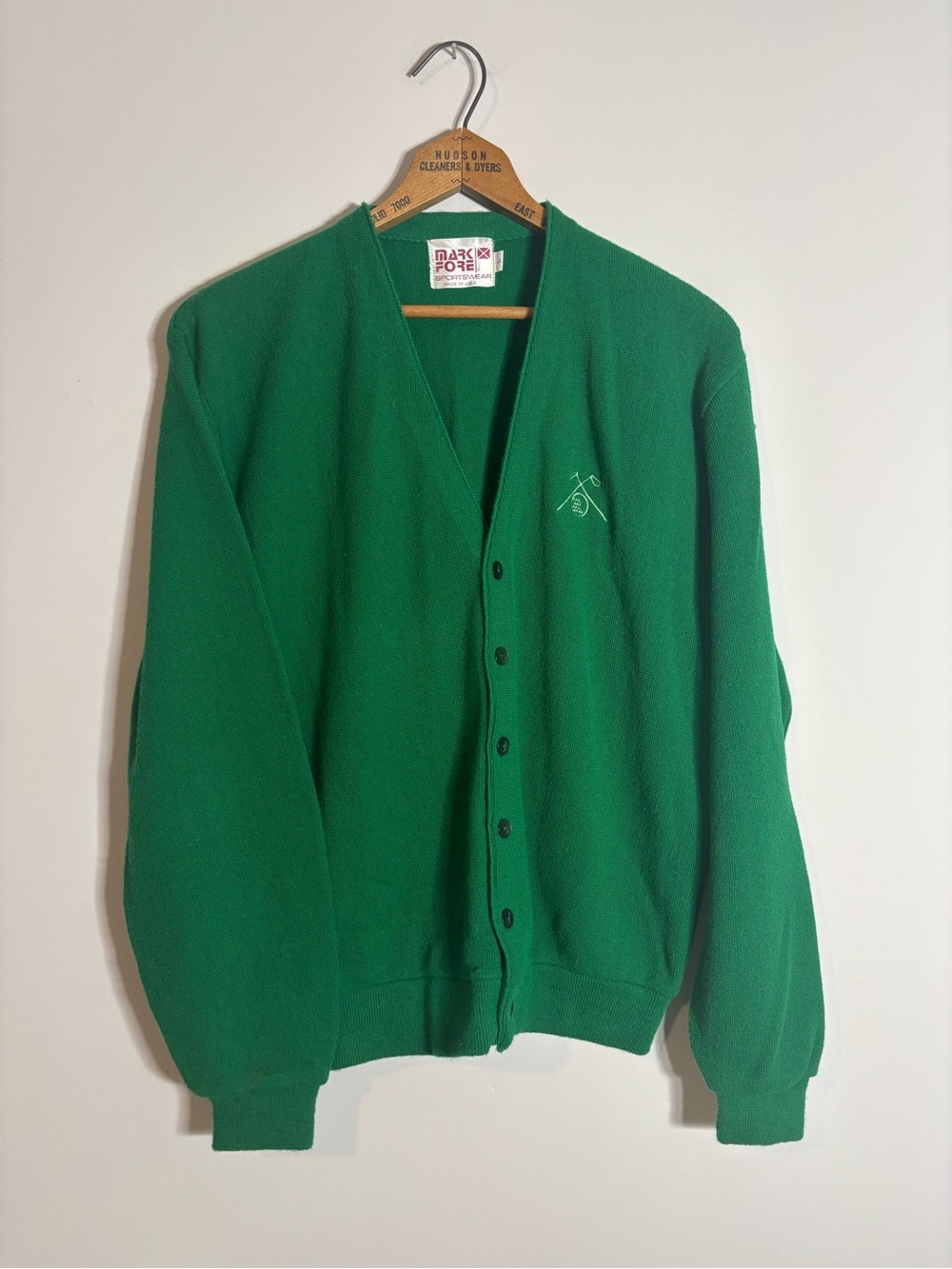 Vintage Mark Fore Golf Cardigan Sweater Large Made in USA